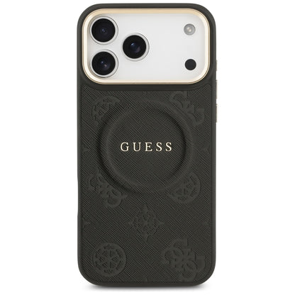 MagSafe-deksel for Apple iPhone 17 Pro Max, Guess, Peony Hot Stamp, Svart