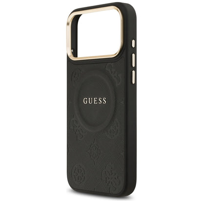 MagSafe-deksel for Apple iPhone 17 Pro Max, Guess, Peony Hot Stamp, Svart