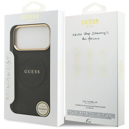 MagSafe-deksel for Apple iPhone 17 Pro Max, Guess, Peony Hot Stamp, Svart