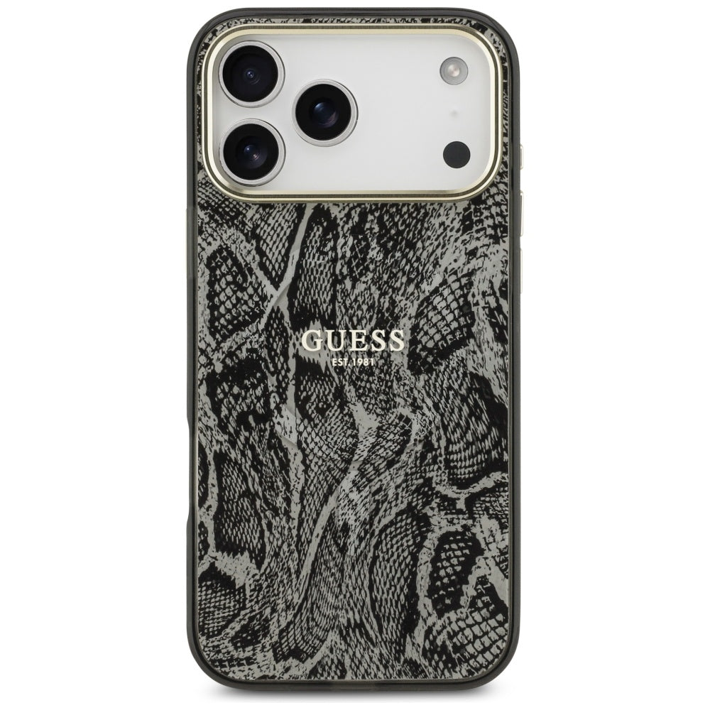 MagSafe-deksel for Apple iPhone 17 Pro Max, Guess, Python-mønster, Svart