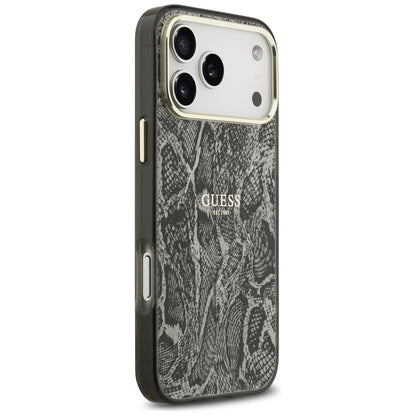 MagSafe-deksel for Apple iPhone 17 Pro Max, Guess, Python-mønster, Svart