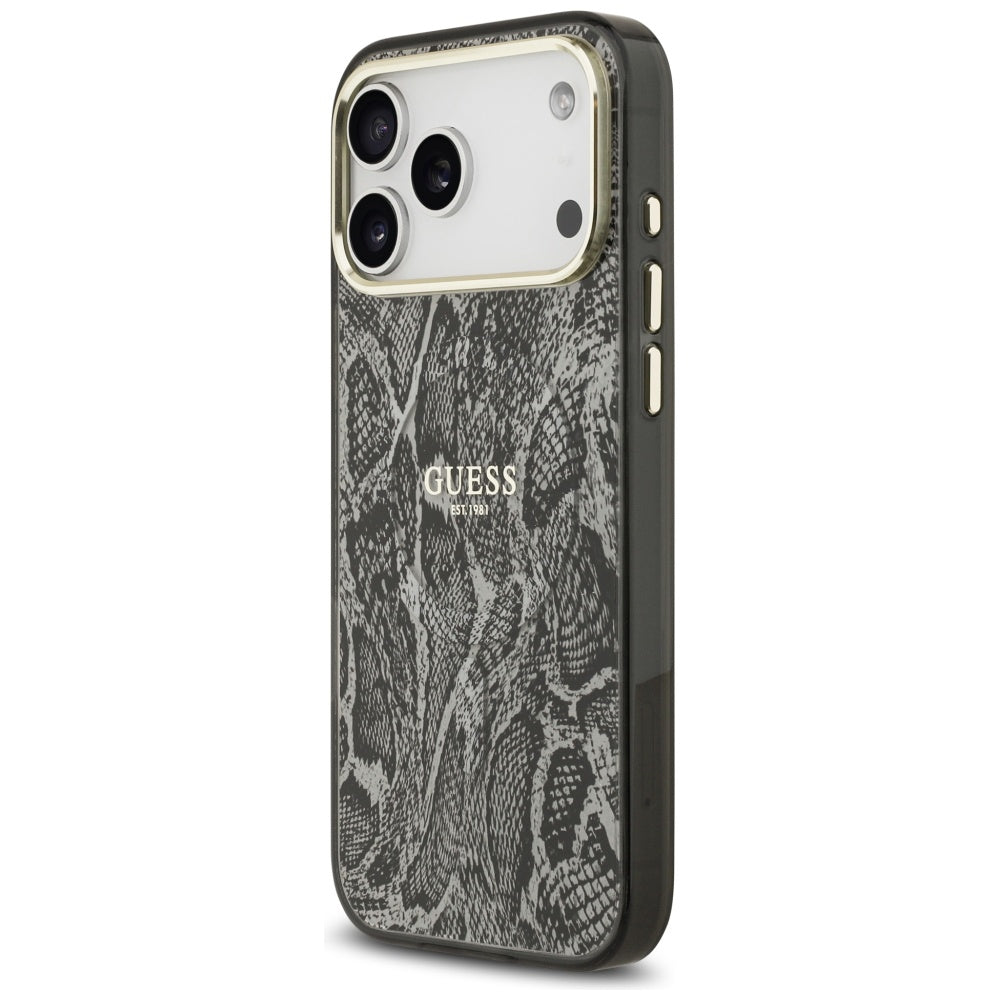 MagSafe-deksel for Apple iPhone 17 Pro Max, Guess, Python-mønster, Svart
