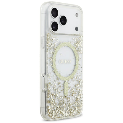 MagSafe-deksel for Apple iPhone 17 Pro Max, Guess, Resin Bottom Glitter, Gull