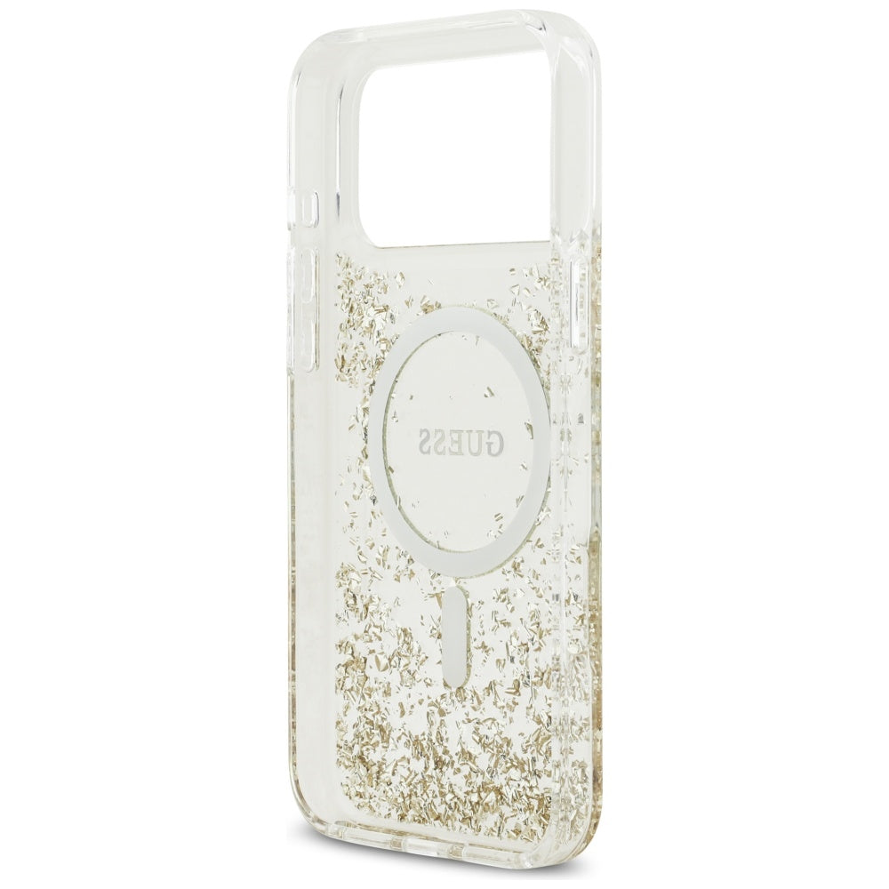 MagSafe-deksel for Apple iPhone 17 Pro Max, Guess, Resin Bottom Glitter, Gull