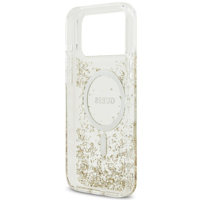 MagSafe-deksel for Apple iPhone 17 Pro Max, Guess, Resin Bottom Glitter, Gull