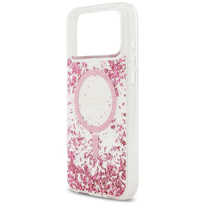MagSafe-deksel for Apple iPhone 17 Pro Max, Guess, Resin Bottom Glitter, Rosa