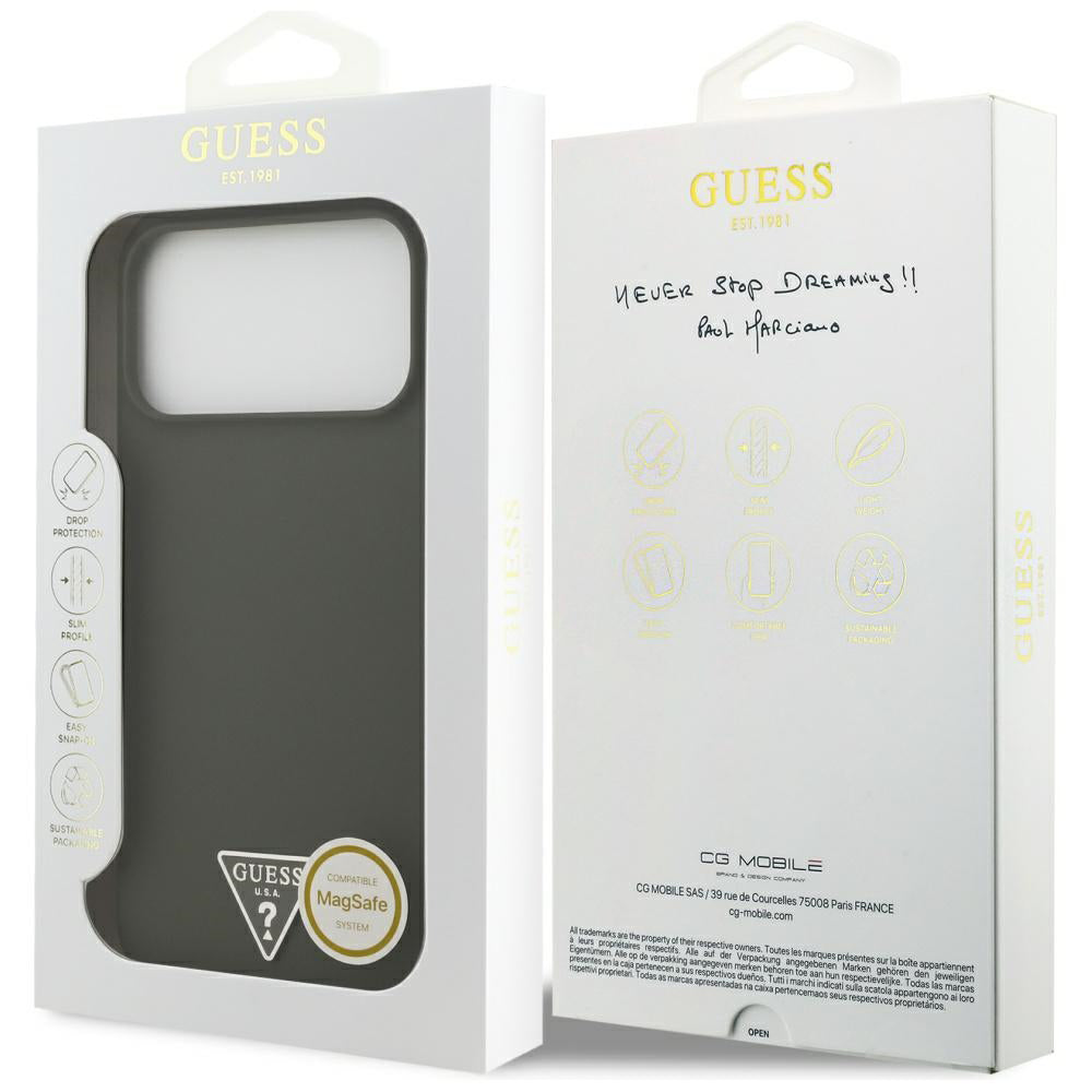 MagSafe-deksel for Apple iPhone 17 Pro Max, Guess, Triangle Logo, Kaki