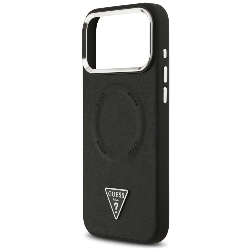 MagSafe-deksel for Apple iPhone 17 Pro Max, Guess, Triangle Logo, Svart Sølv