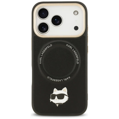 MagSafe-deksel for Apple iPhone 17 Pro Max, Karl Lagerfeld, Big Strap Choupette Metal Logo, Svart