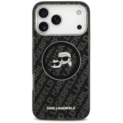 MagSafe-deksel for Apple iPhone 17 Pro Max, Karl Lagerfeld, Glitter Karl & Choupette Head, Svart