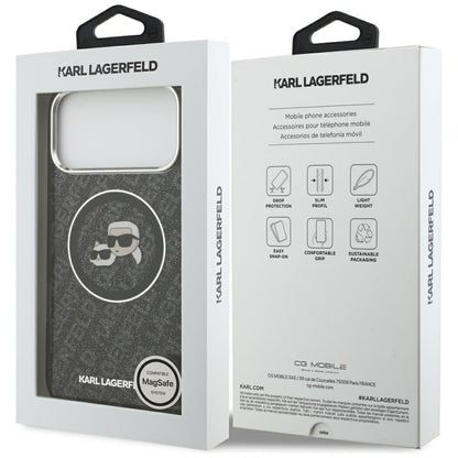 MagSafe-deksel for Apple iPhone 17 Pro Max, Karl Lagerfeld, Glitter Karl & Choupette Head, Svart