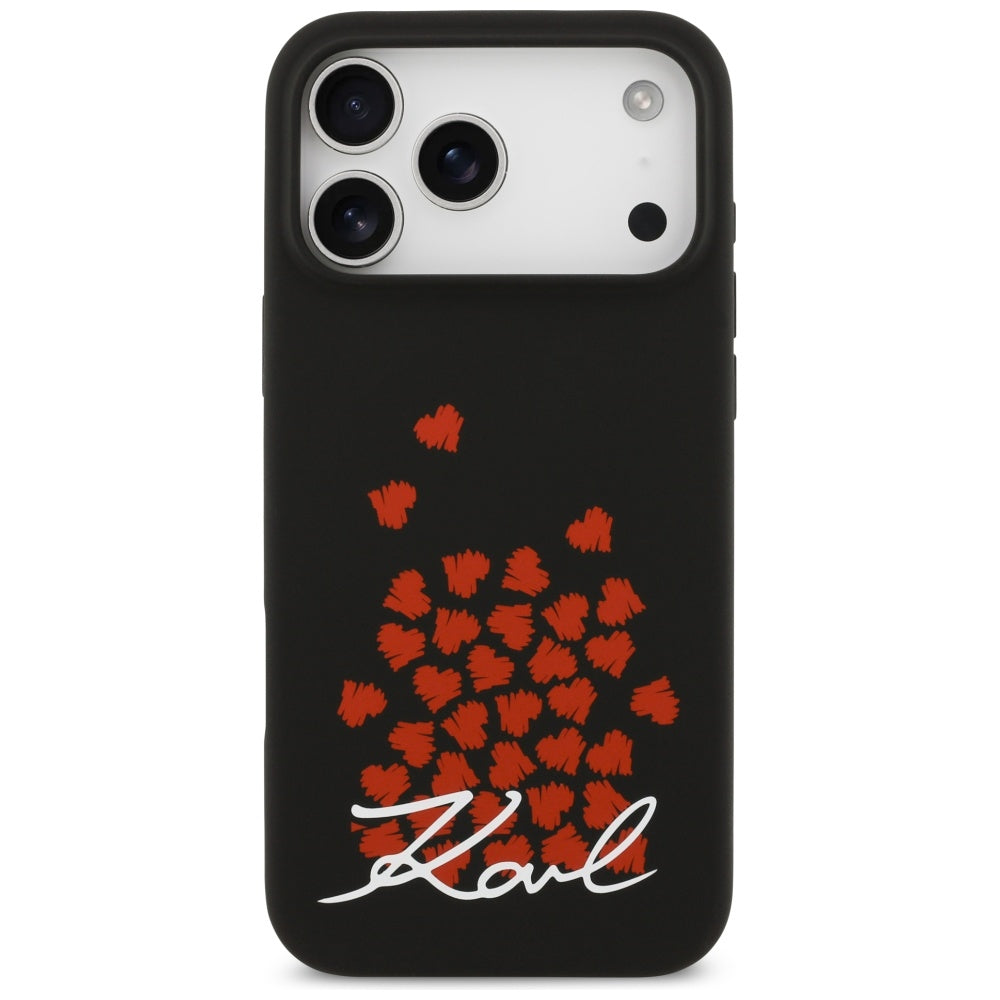 MagSafe-deksel for Apple iPhone 17 Pro Max, Karl Lagerfeld, Heart Sign Logo, Svart