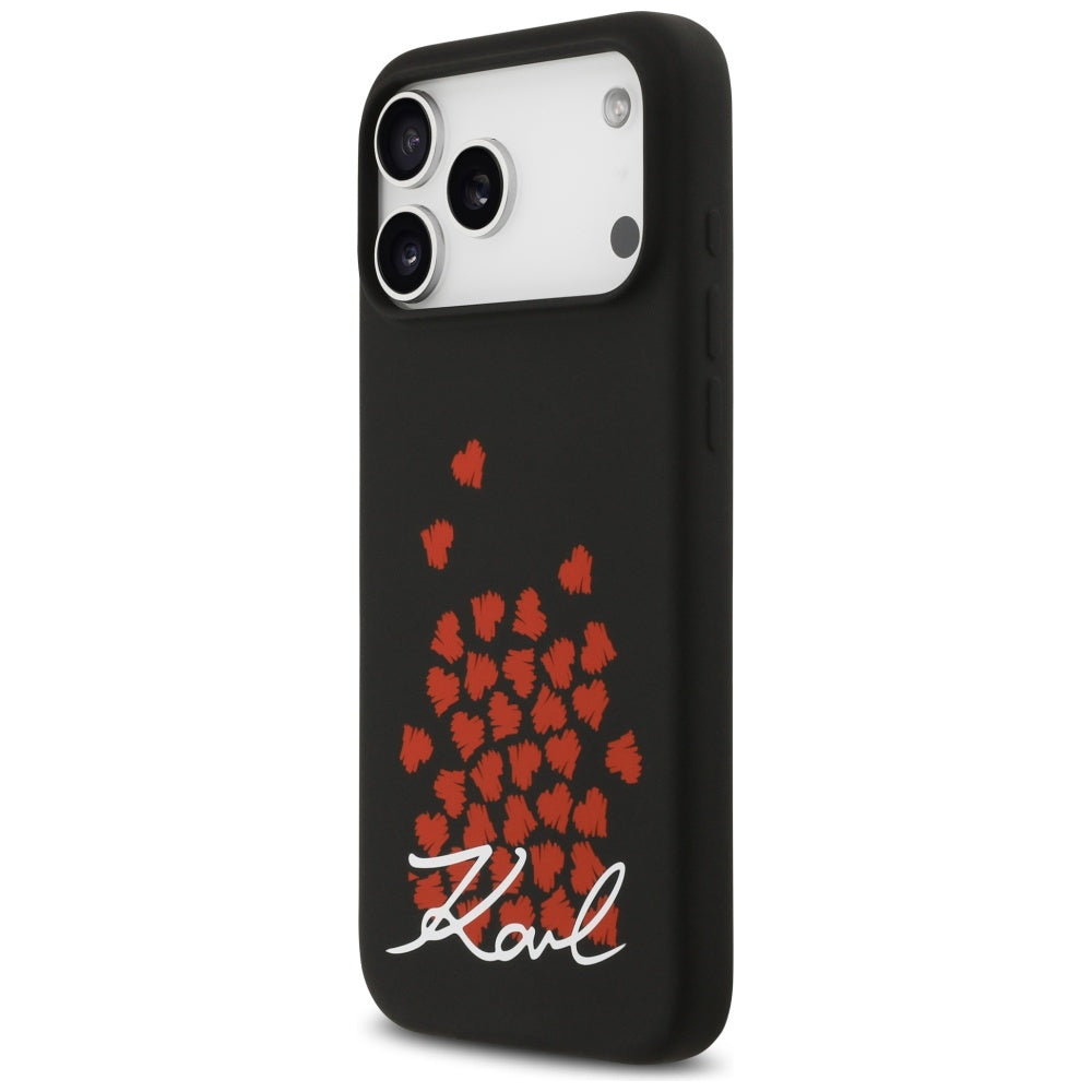 MagSafe-deksel for Apple iPhone 17 Pro Max, Karl Lagerfeld, Heart Sign Logo, Svart