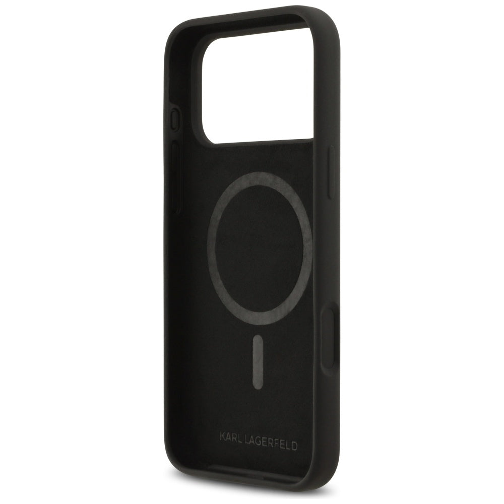 MagSafe-deksel for Apple iPhone 17 Pro Max, Karl Lagerfeld, Heart Sign Logo, Svart