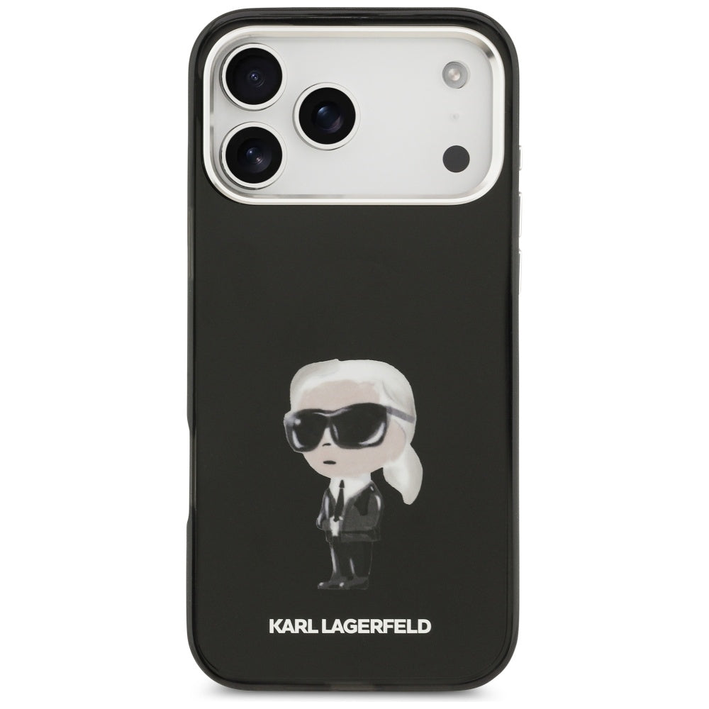MagSafe-deksel for Apple iPhone 17 Pro Max, Karl Lagerfeld, IML Aquarelle Karl Ikonik, Svart