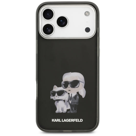 MagSafe-deksel for Apple iPhone 17 Pro Max, Karl Lagerfeld, IML Aquarelle Logo Karl & Choupette, Svart