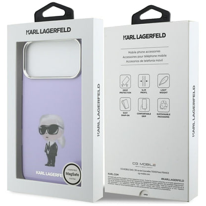MagSafe-deksel for Apple iPhone 17 Pro Max, Karl Lagerfeld, IML Aquarelle Logo Karl, Lilla