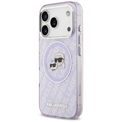 MagSafe-deksel for Apple iPhone 17 Pro Max, Karl Lagerfeld, IML Glitter Karl & Choupette`s Heads, Lilla