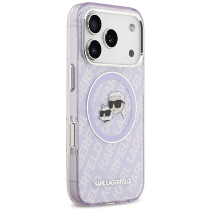 MagSafe-deksel for Apple iPhone 17 Pro Max, Karl Lagerfeld, IML Glitter Karl & Choupette`s Heads, Lilla