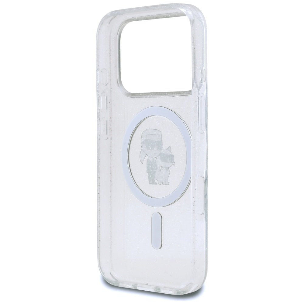 MagSafe-deksel for Apple iPhone 17 Pro Max, Karl Lagerfeld, IML Glitter Karl & Choupette, Gjennomsiktig