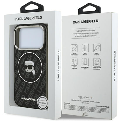 MagSafe-deksel for Apple iPhone 17 Pro Max, Karl Lagerfeld, IML Karl`s Head, Svart