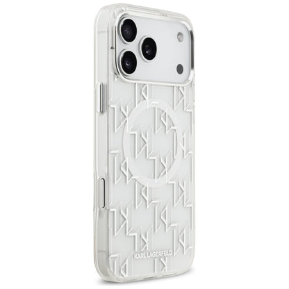 MagSafe-deksel for Apple iPhone 17 Pro Max, Karl Lagerfeld, IML KL Monogram, Hvit