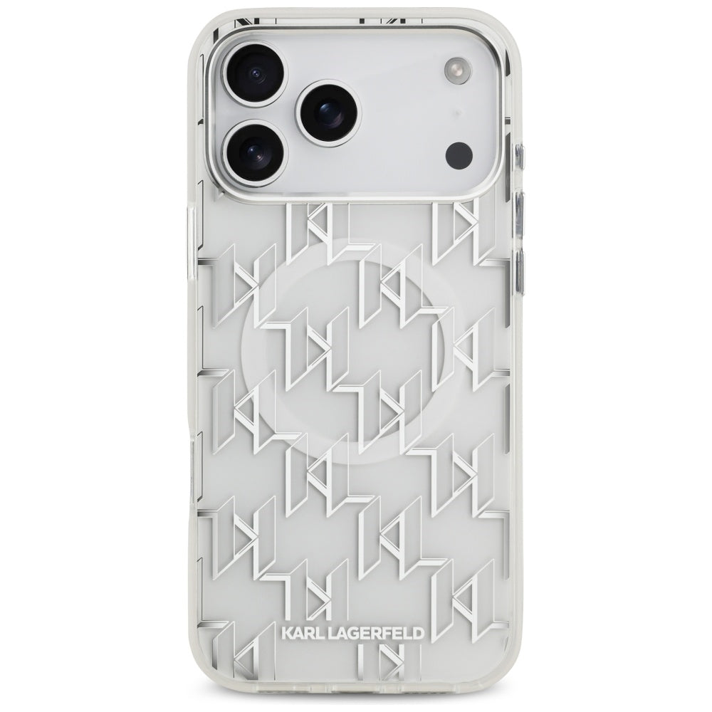 MagSafe-deksel for Apple iPhone 17 Pro Max, Karl Lagerfeld, IML KL Monogram, Hvit