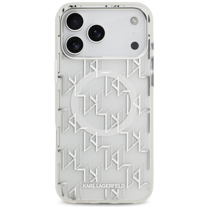 MagSafe-deksel for Apple iPhone 17 Pro Max, Karl Lagerfeld, IML KL Monogram, Hvit