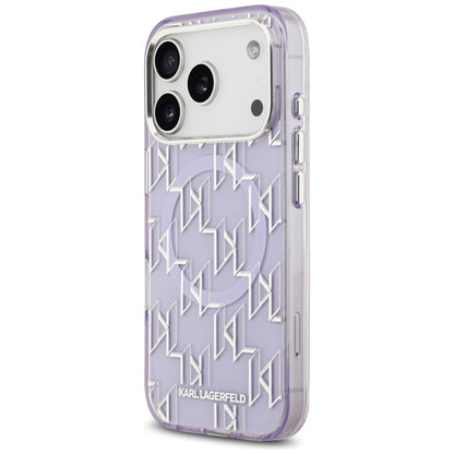 MagSafe-deksel for Apple iPhone 17 Pro Max, Karl Lagerfeld, IML KL Monogram, Lilla