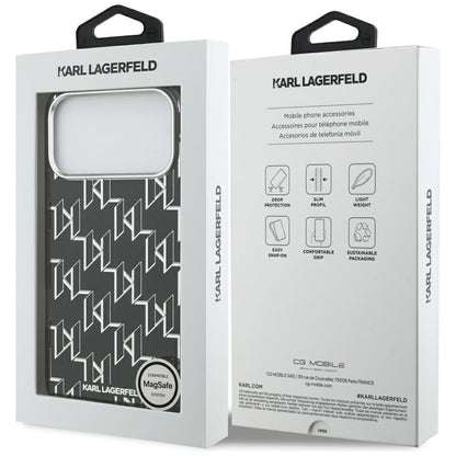 MagSafe-deksel for Apple iPhone 17 Pro Max, Karl Lagerfeld, IML KL Monogram, Svart