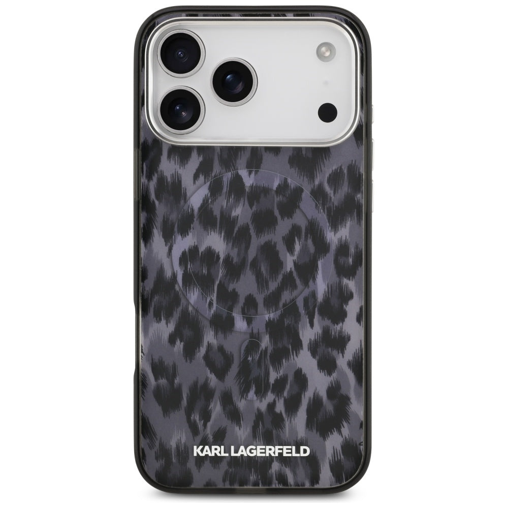 MagSafe deksel for Apple iPhone 17 Pro Max, Karl Lagerfeld, IML Leopard Pattern, Svart