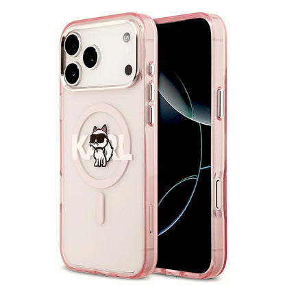 MagSafe-deksel for Apple iPhone 17 Pro Max, Karl Lagerfeld, IML Sketch Logo Choupette, Rosa