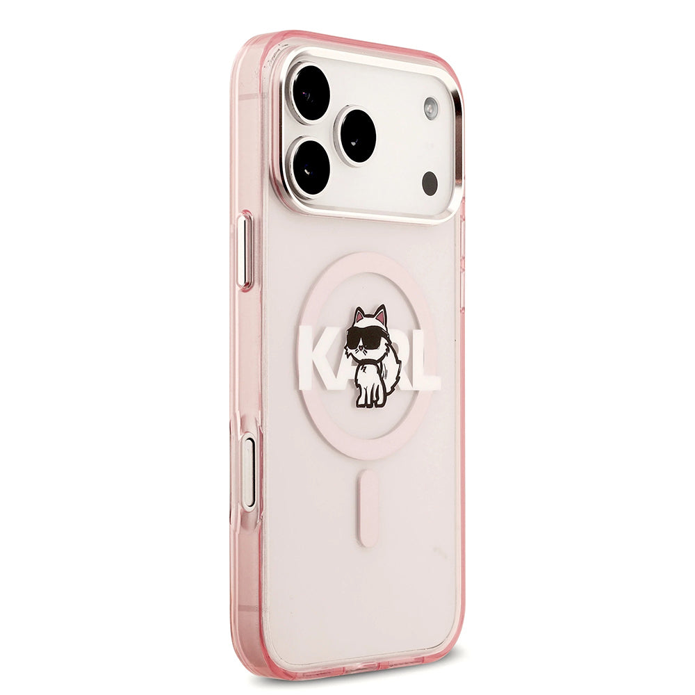 MagSafe-deksel for Apple iPhone 17 Pro Max, Karl Lagerfeld, IML Sketch Logo Choupette, Rosa