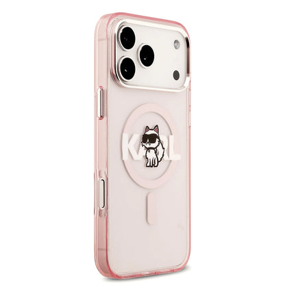MagSafe-deksel for Apple iPhone 17 Pro Max, Karl Lagerfeld, IML Sketch Logo Choupette, Rosa