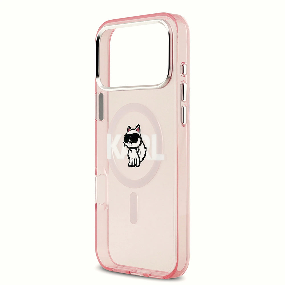 MagSafe-deksel for Apple iPhone 17 Pro Max, Karl Lagerfeld, IML Sketch Logo Choupette, Rosa