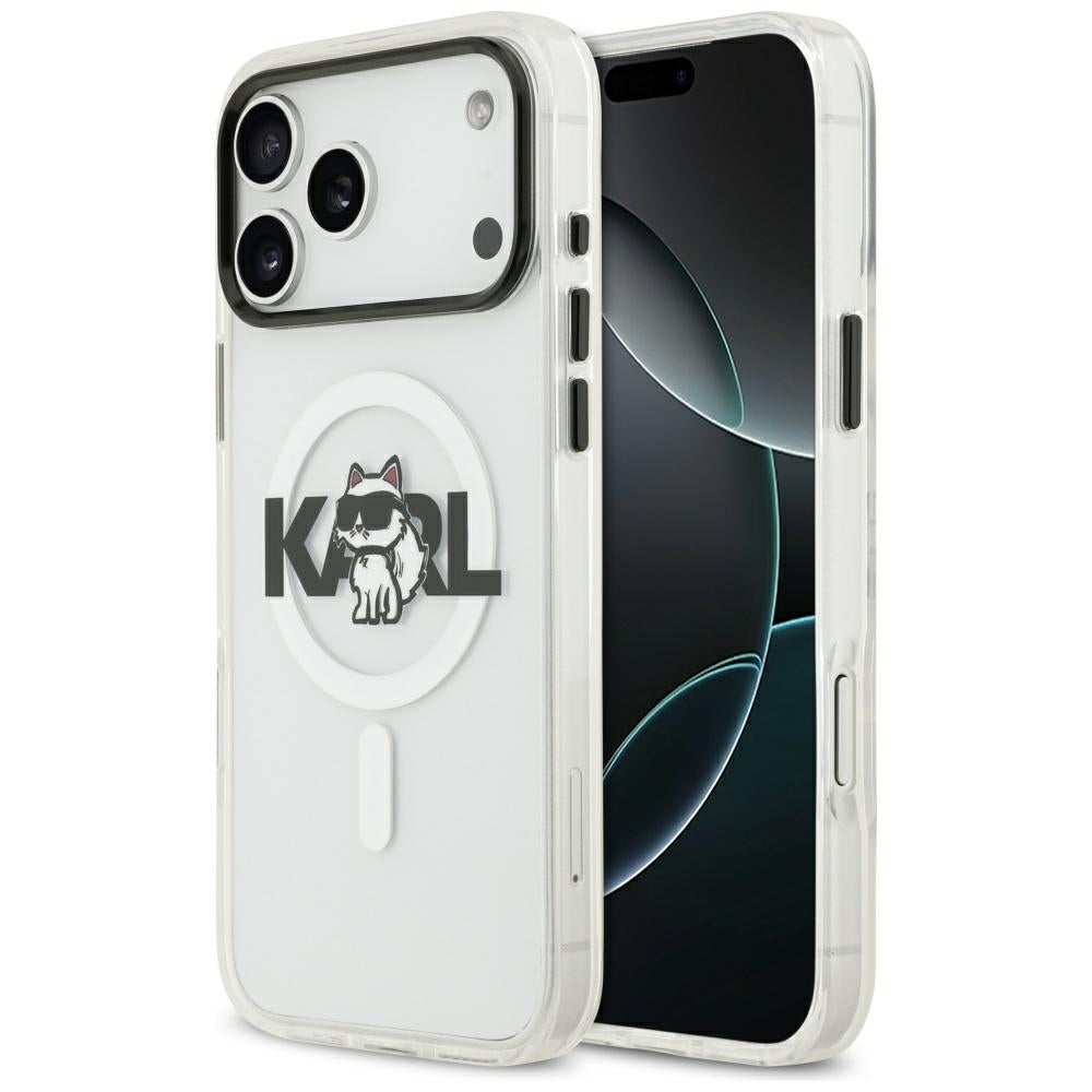 MagSafe-deksel for Apple iPhone 17 Pro Max, Karl Lagerfeld, IML Sketch Logo Choupette, Gjennomsiktig
