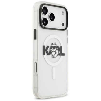 MagSafe-deksel for Apple iPhone 17 Pro Max, Karl Lagerfeld, IML Sketch Logo Choupette, Gjennomsiktig