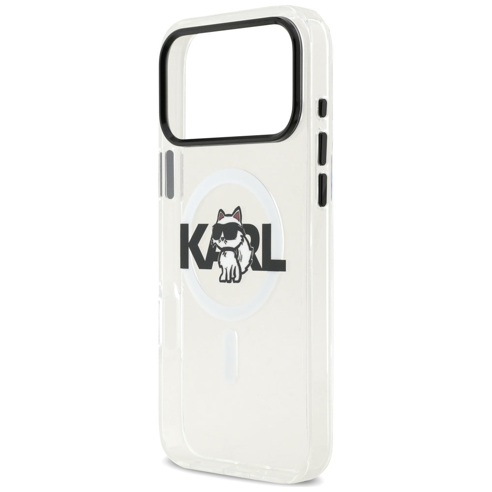 MagSafe-deksel for Apple iPhone 17 Pro Max, Karl Lagerfeld, IML Sketch Logo Choupette, Gjennomsiktig