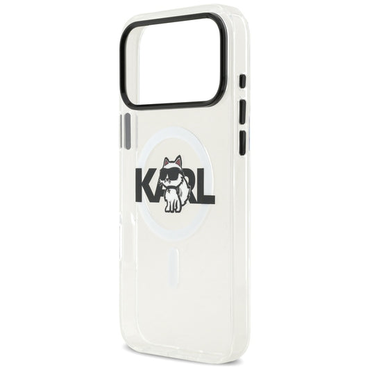 MagSafe-deksel for Apple iPhone 17 Pro Max, Karl Lagerfeld, IML Sketch Logo Choupette, Gjennomsiktig