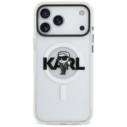 MagSafe-deksel for Apple iPhone 17 Pro Max, Karl Lagerfeld, IML Sketch Logo Karl, Gjennomsiktig
