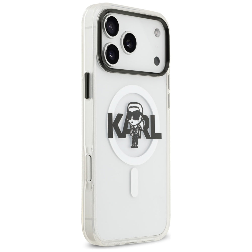 MagSafe-deksel for Apple iPhone 17 Pro Max, Karl Lagerfeld, IML Sketch Logo Karl, Gjennomsiktig
