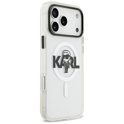 MagSafe-deksel for Apple iPhone 17 Pro Max, Karl Lagerfeld, IML Sketch Logo Karl, Gjennomsiktig