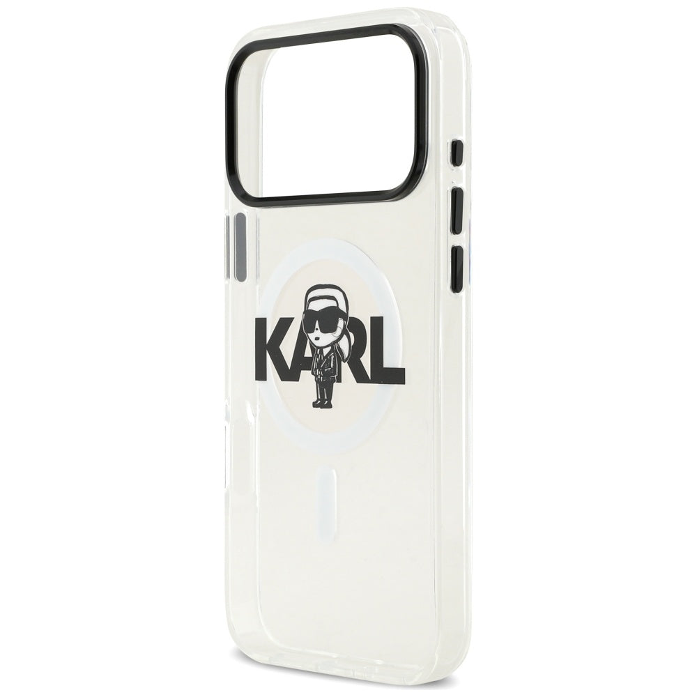 MagSafe-deksel for Apple iPhone 17 Pro Max, Karl Lagerfeld, IML Sketch Logo Karl, Gjennomsiktig