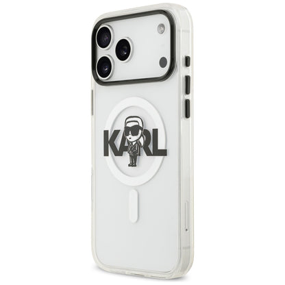 MagSafe-deksel for Apple iPhone 17 Pro Max, Karl Lagerfeld, IML Sketch Logo Karl, Gjennomsiktig