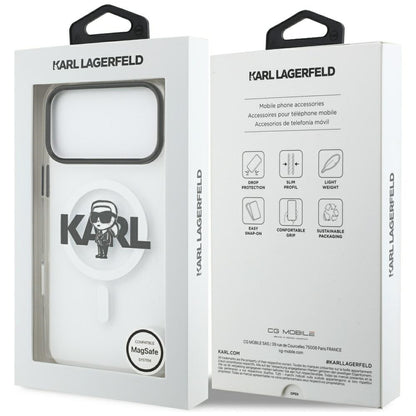 MagSafe-deksel for Apple iPhone 17 Pro Max, Karl Lagerfeld, IML Sketch Logo Karl, Gjennomsiktig
