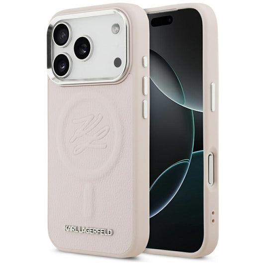 MagSafe-deksel for Apple iPhone 17 Pro Max, Karl Lagerfeld, Initial & Metal Logo, Rosa