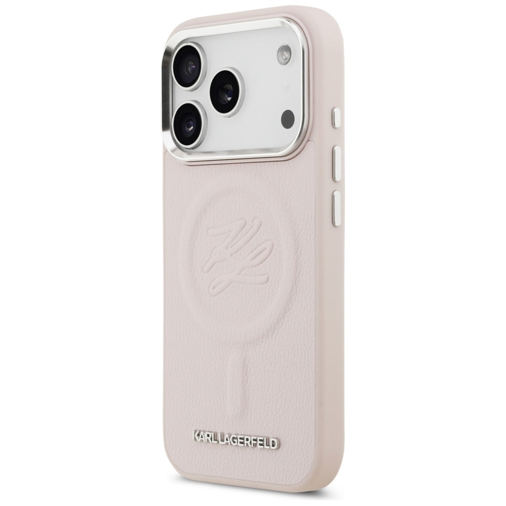 MagSafe-deksel for Apple iPhone 17 Pro Max, Karl Lagerfeld, Initial & Metal Logo, Rosa