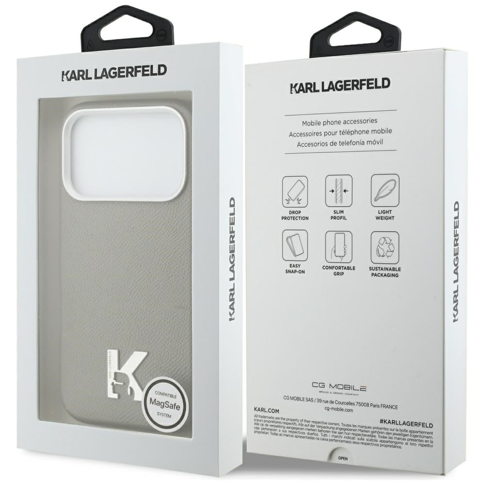 MagSafe-deksel for Apple iPhone 17 Pro Max, Karl Lagerfeld, Karl Head Logo, Grå
