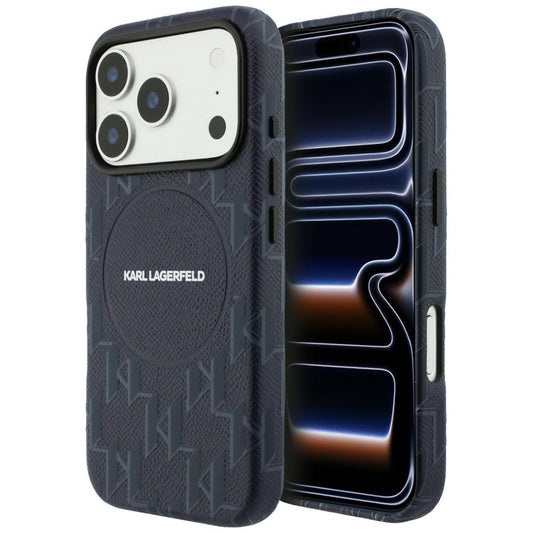 MagSafe-deksel for Apple iPhone 17 Pro Max, Karl Lagerfeld, KL Monogram Logo, Blå