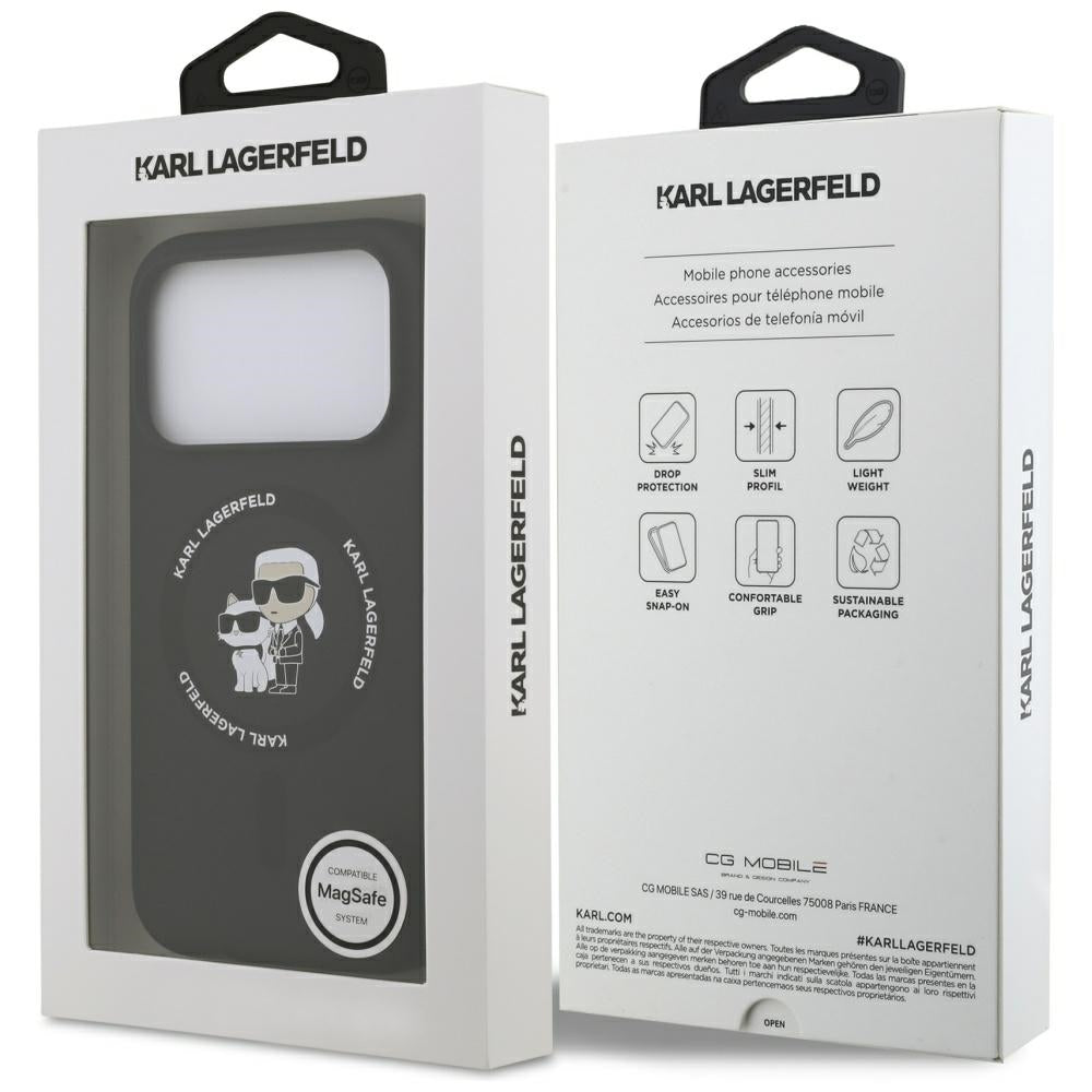 MagSafe-deksel for Apple iPhone 17 Pro Max, Karl Lagerfeld, Ring Karl & Choupette, Svart